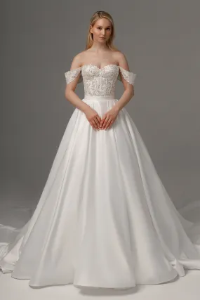 2 in 1 Wedding Dress Mitsis With Detachable Protea Skirt