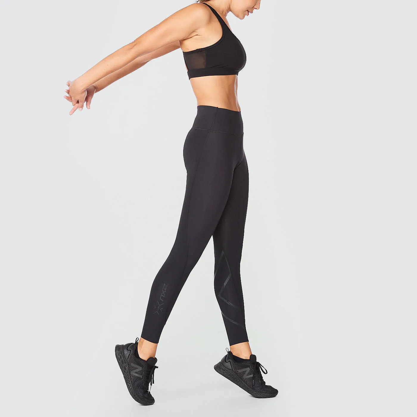 2XU - Force Mid-Rise Compression Tights - Black/Nero