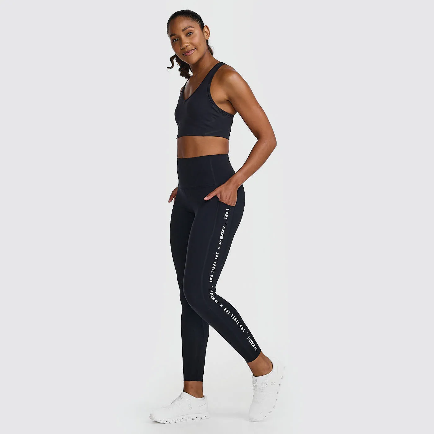 2XU - Form Lineup Hi-Rise Compression Tights - Black/White