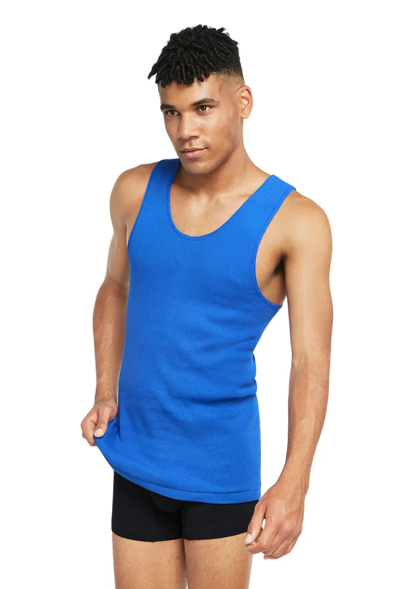 5 x Bonds X-Temp Blue Mens Chesty Cotton Plain Singlet Vest Tank Top