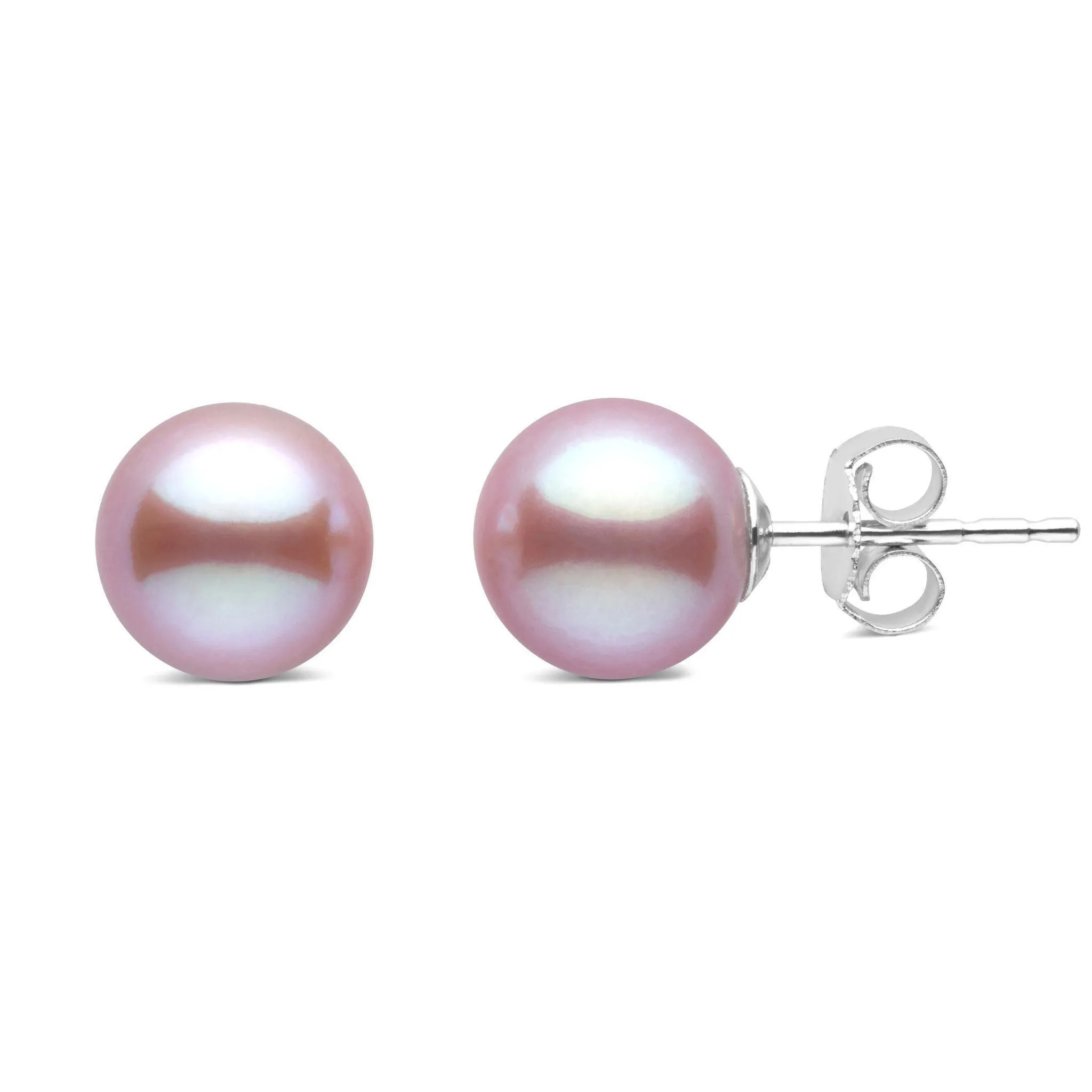 7.5-8.0 mm AAA Lavender Freshwater Pearl Stud Earrings