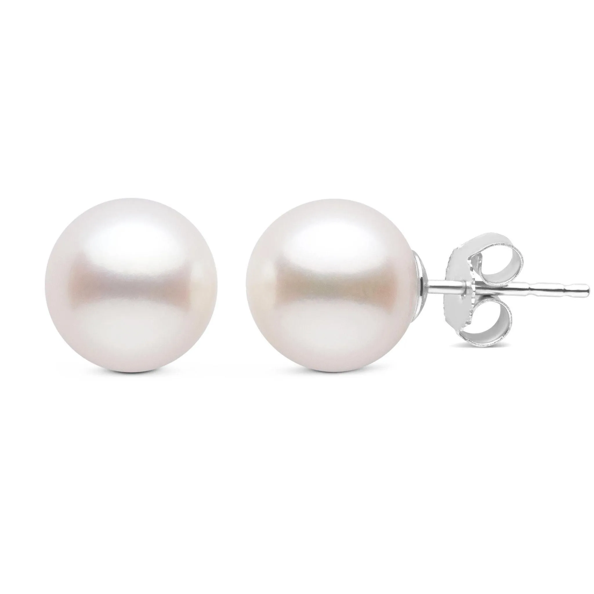 8.5-9.0 mm AAA White Freshwater Pearl Stud Earrings