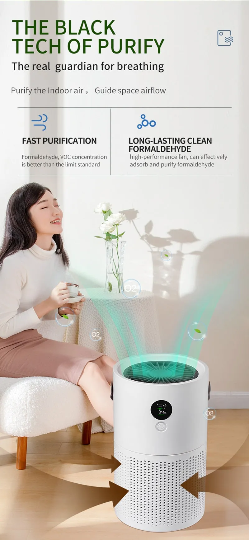 Air Purifier For Home With Night Light