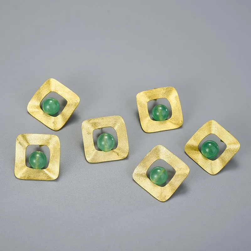 Amazonite Squares - Stud Earrings