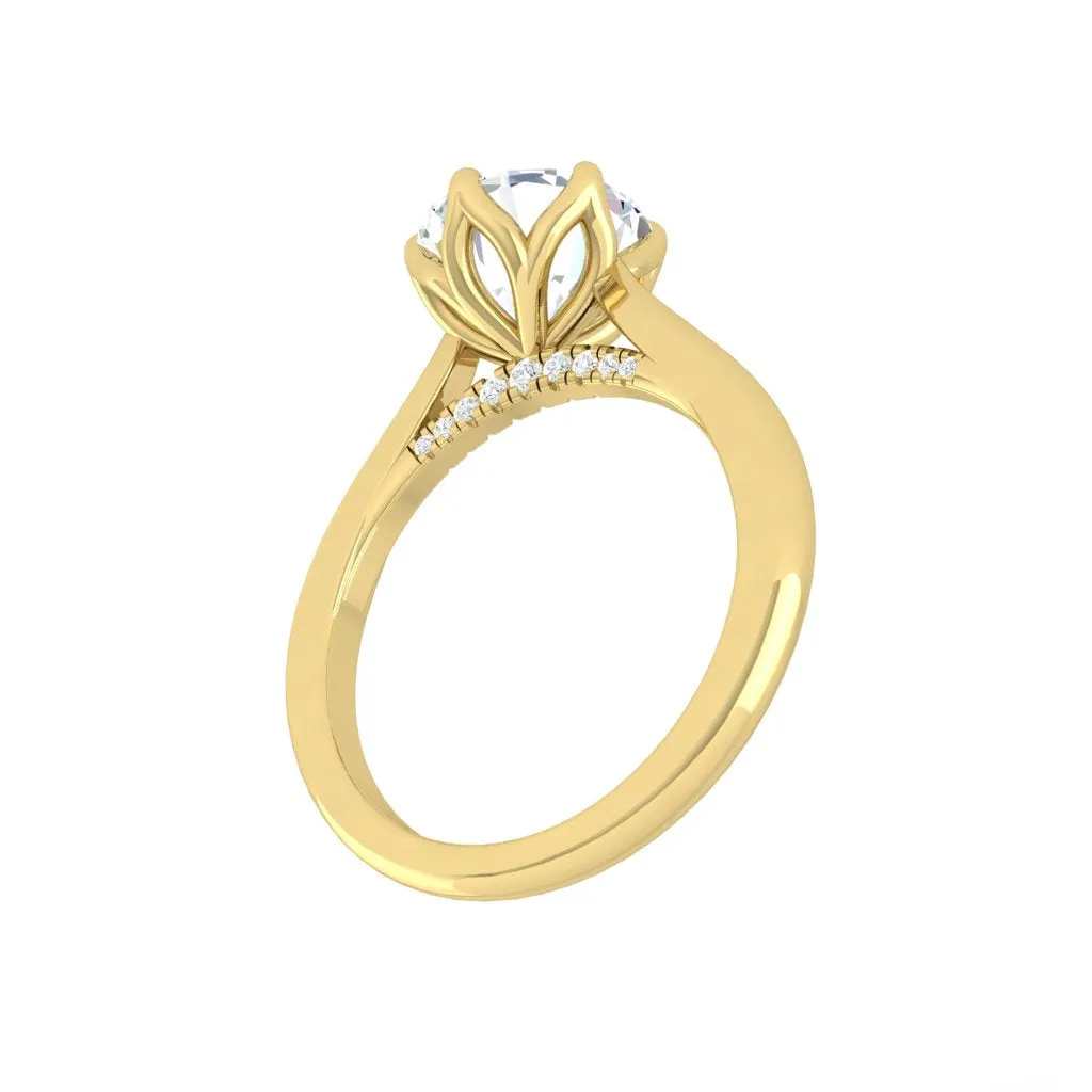 Azalea 0.77ct E VVS2 Id IGI 18K Yellow Gold