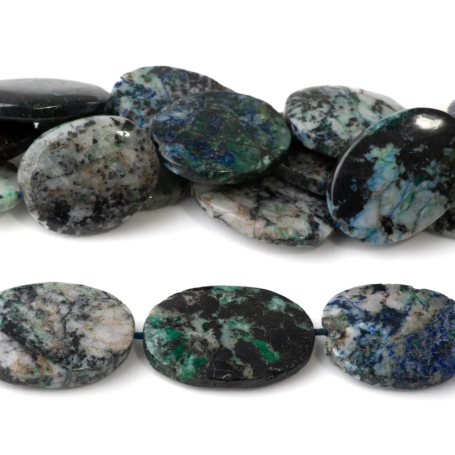 Azurite Malachite 25-35mm Oval - 15-16 Inch