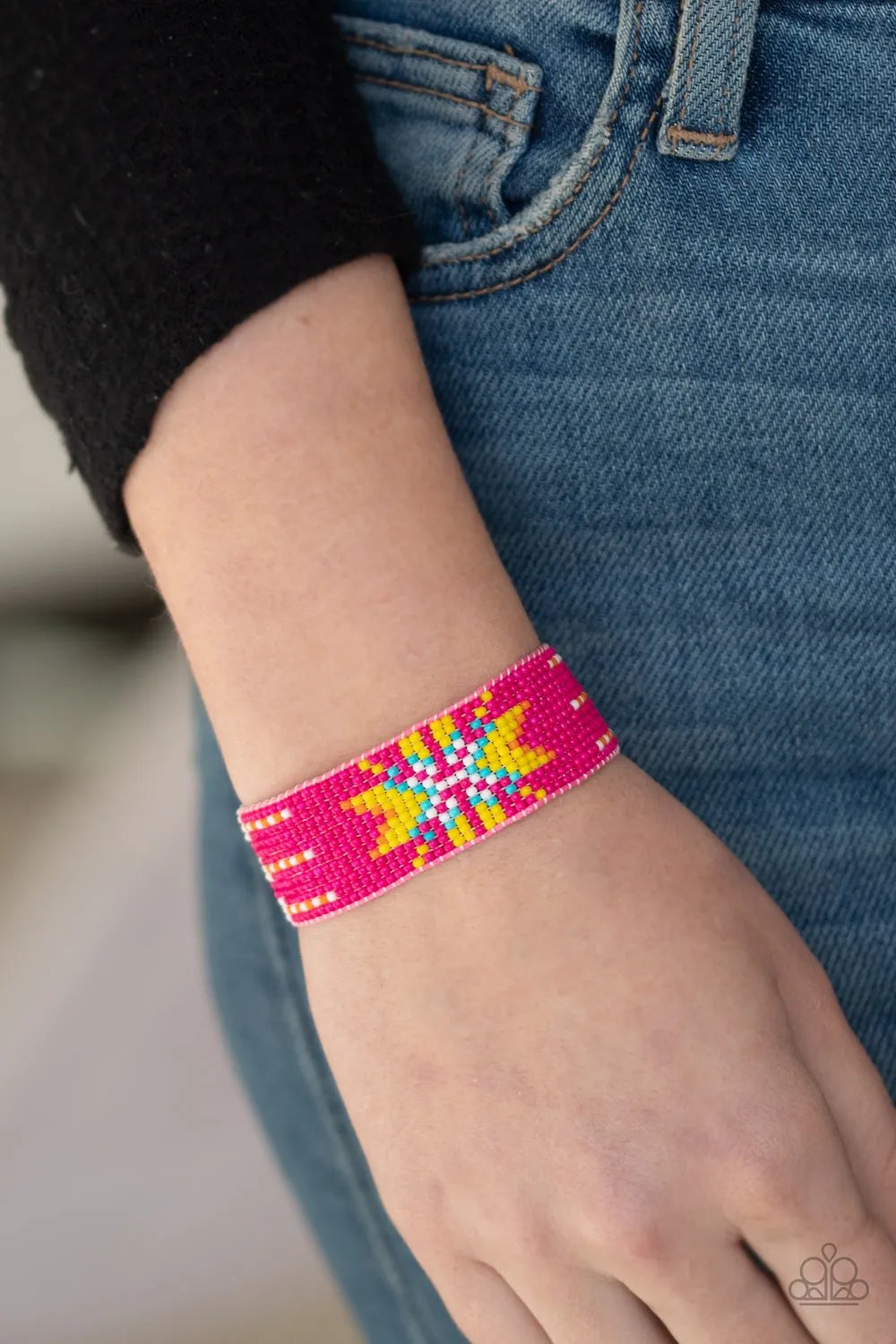 Beaded Badlands - Pink Paparazzi Seed Bead Bracelet