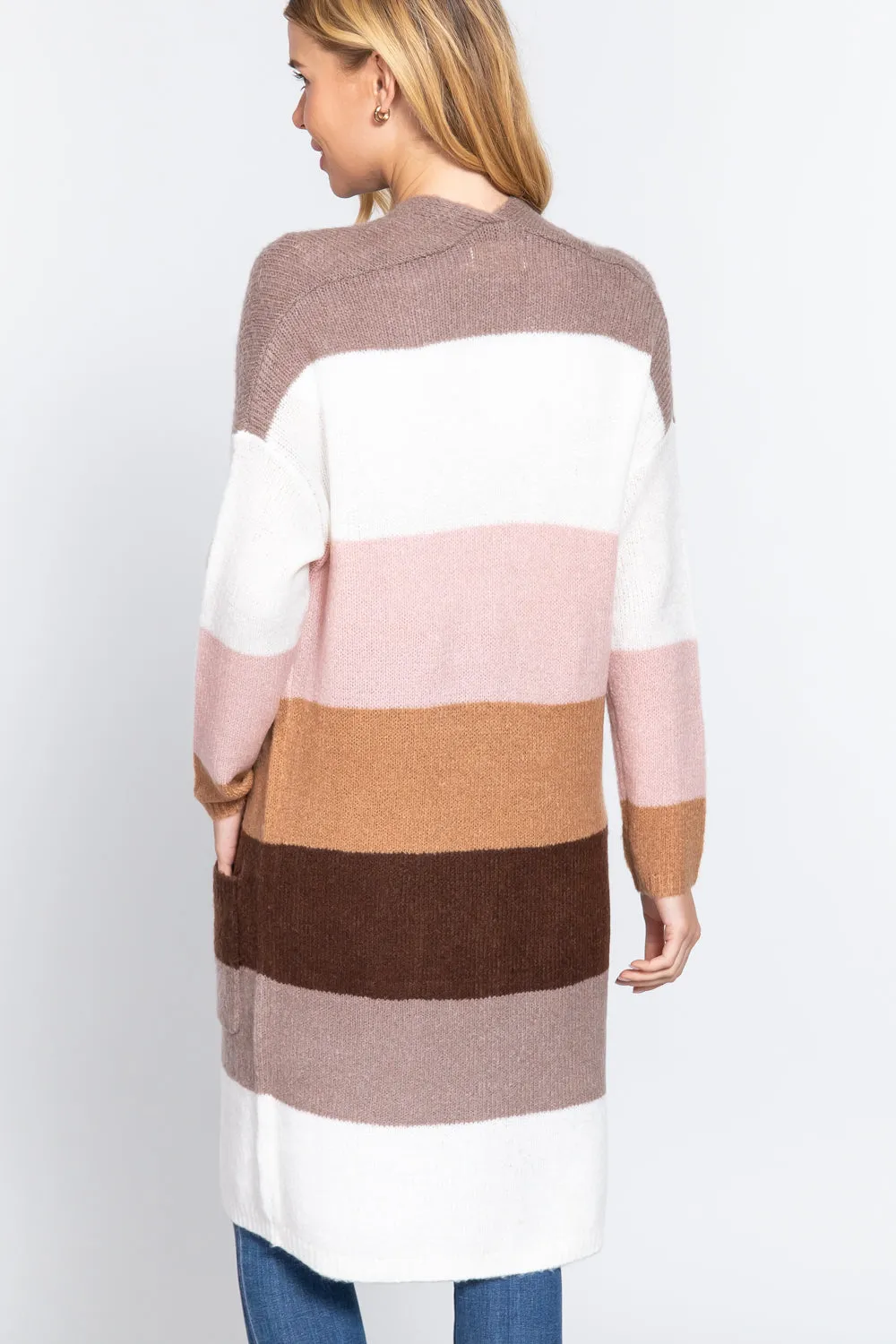 Cardigan Colorblock Pink Mauve