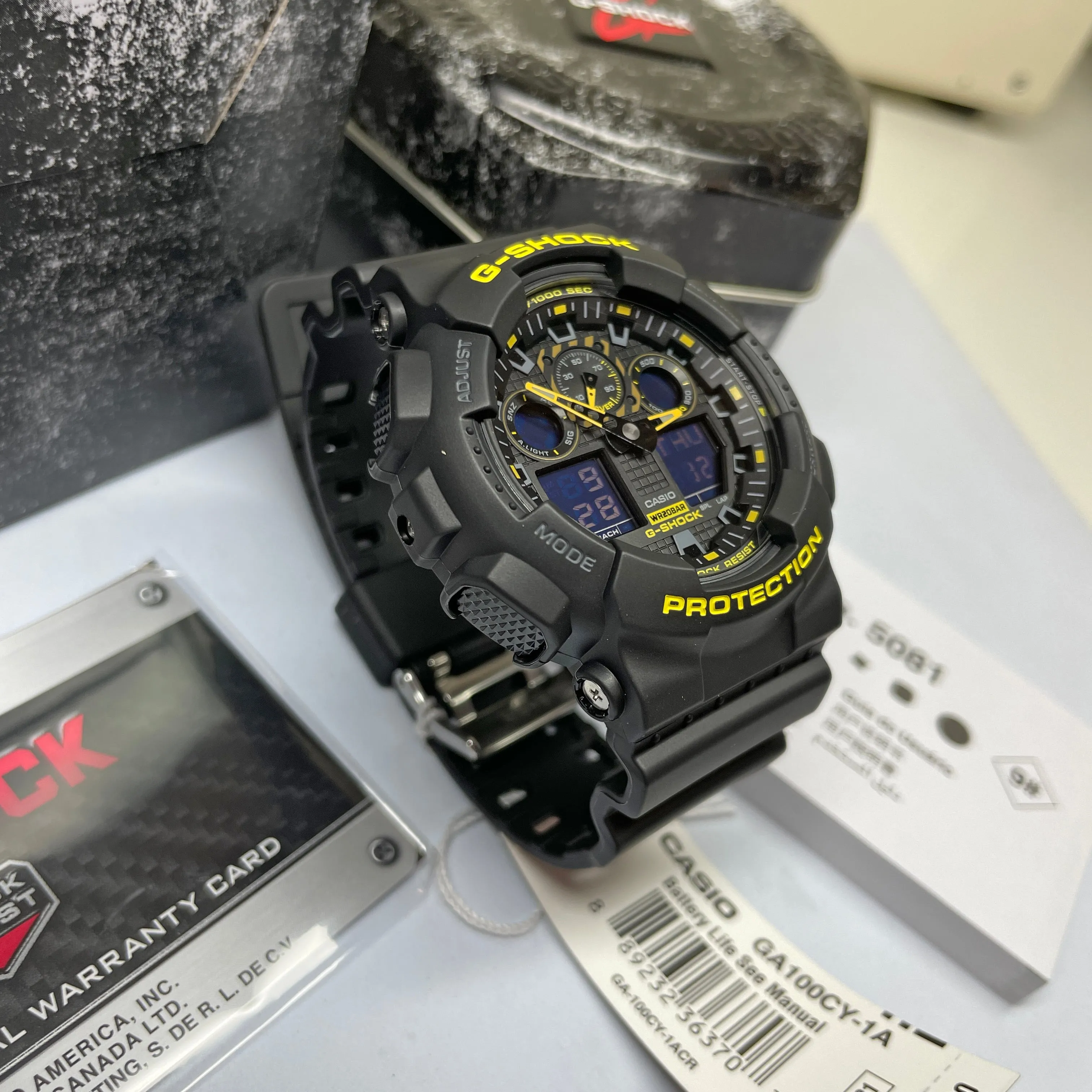 CASIO G-SHOCK GA100CY-1A Black & Caution Yellow Watch