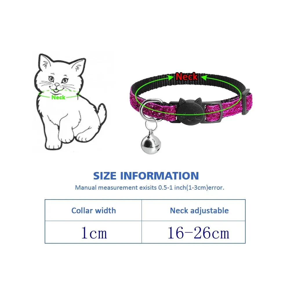 Cat Collar With Bell Dog Collar For Cats Kittens Pet Collars Cat Leashes Puppy Solid Adjustable Collar For Cat Pet Lead Supplies