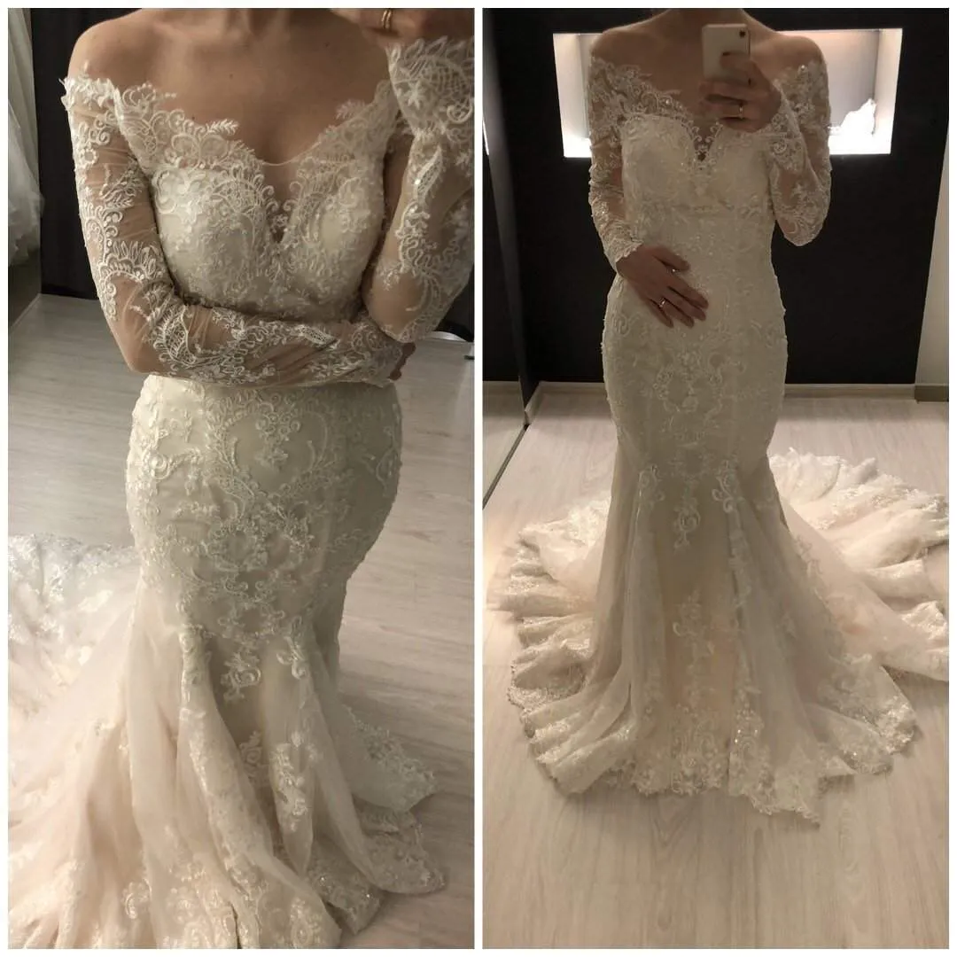 Champagne Mermaid Wedding Dress OB7962