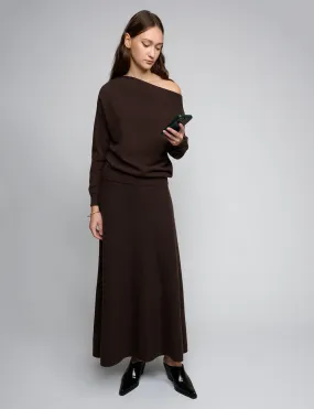 Chocolate Knit Maxi Skirt