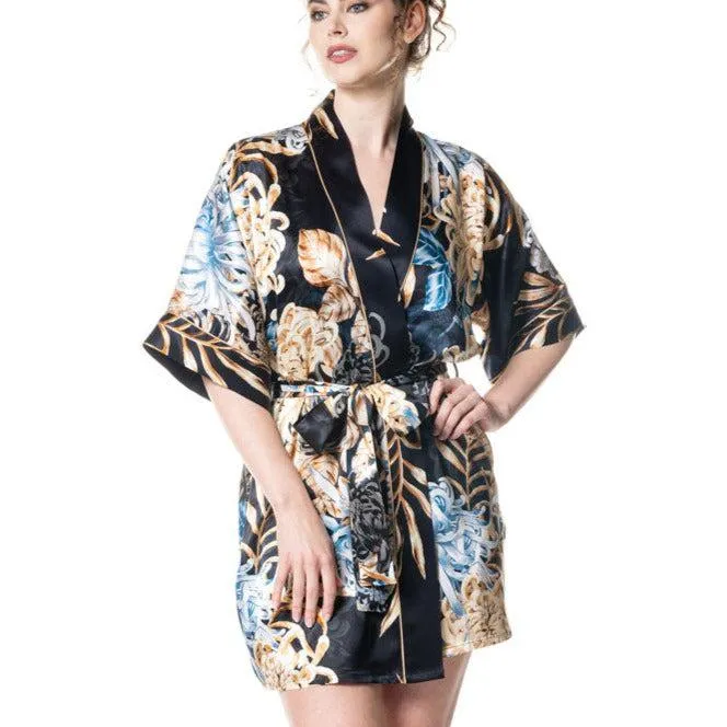 Christine Designs Dynasty Short Robe with Piping DYN4010