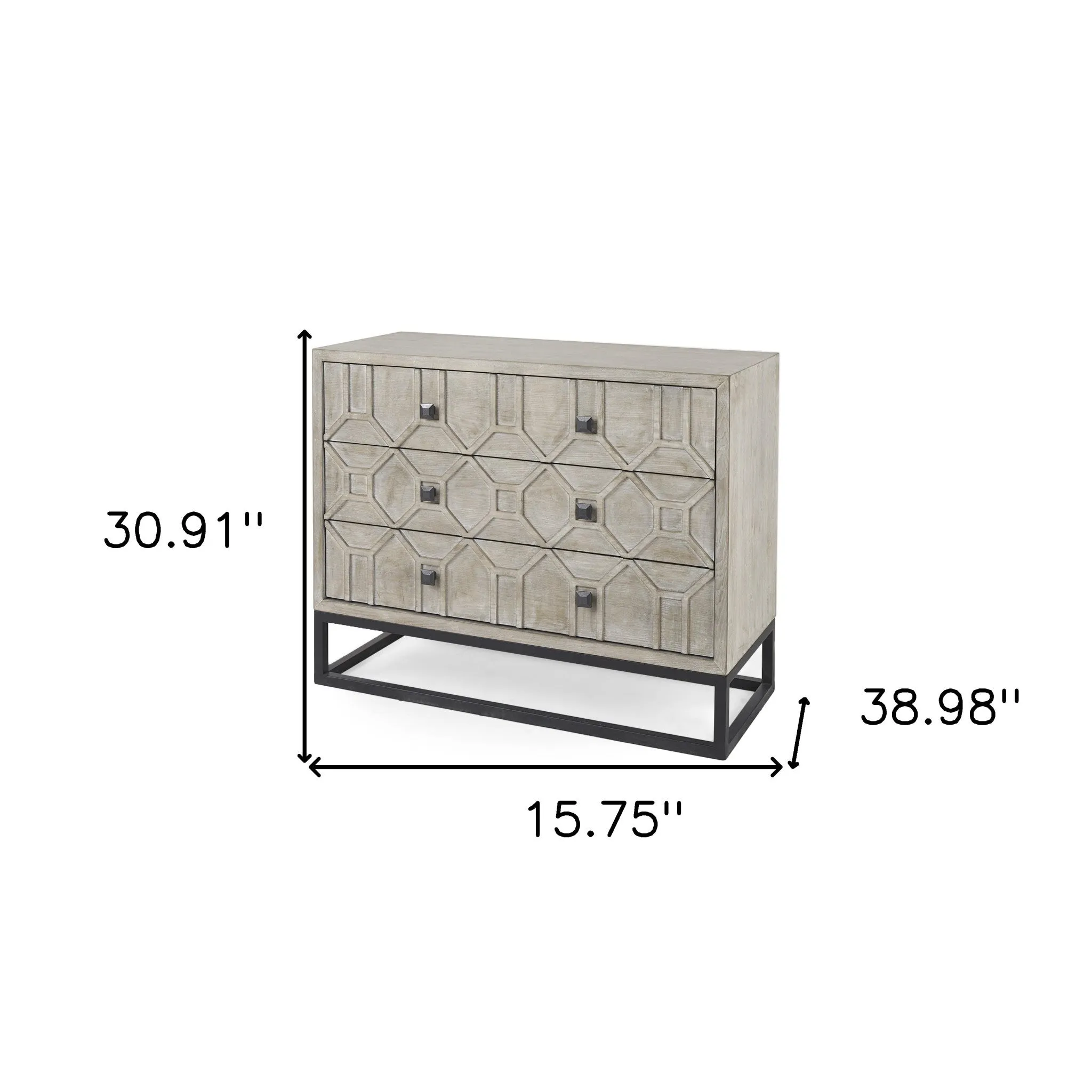 Contemporary Light Wash Diamond Accent Cabinet