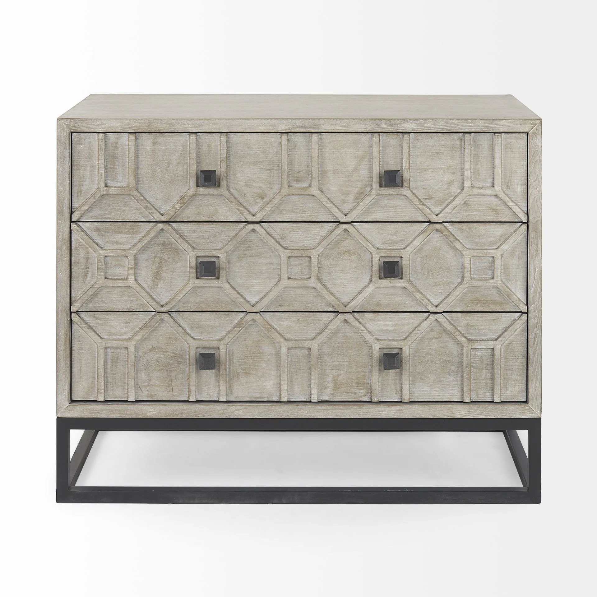 Contemporary Light Wash Diamond Accent Cabinet