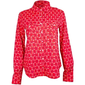 Cruel Denim Women's Brand Print Snap Shirt