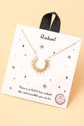 Dainty Sun Ray Pendant Necklace