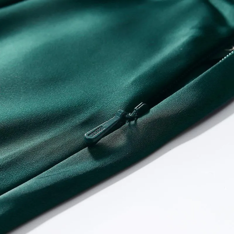 Dark Green Triacetate Asymmetrical Skirt