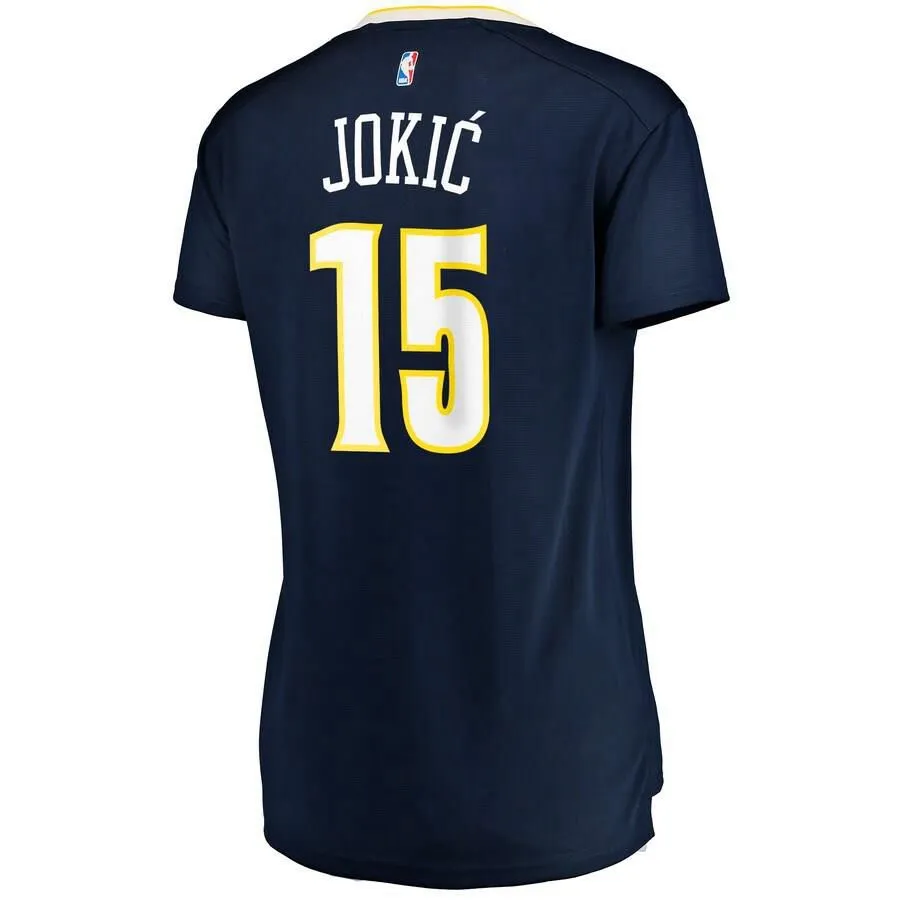 Denver Nuggets Nikola Jokic Fanatics Branded Replica Fast Break Icon Jersey Womens - Navy | Ireland S9852A1