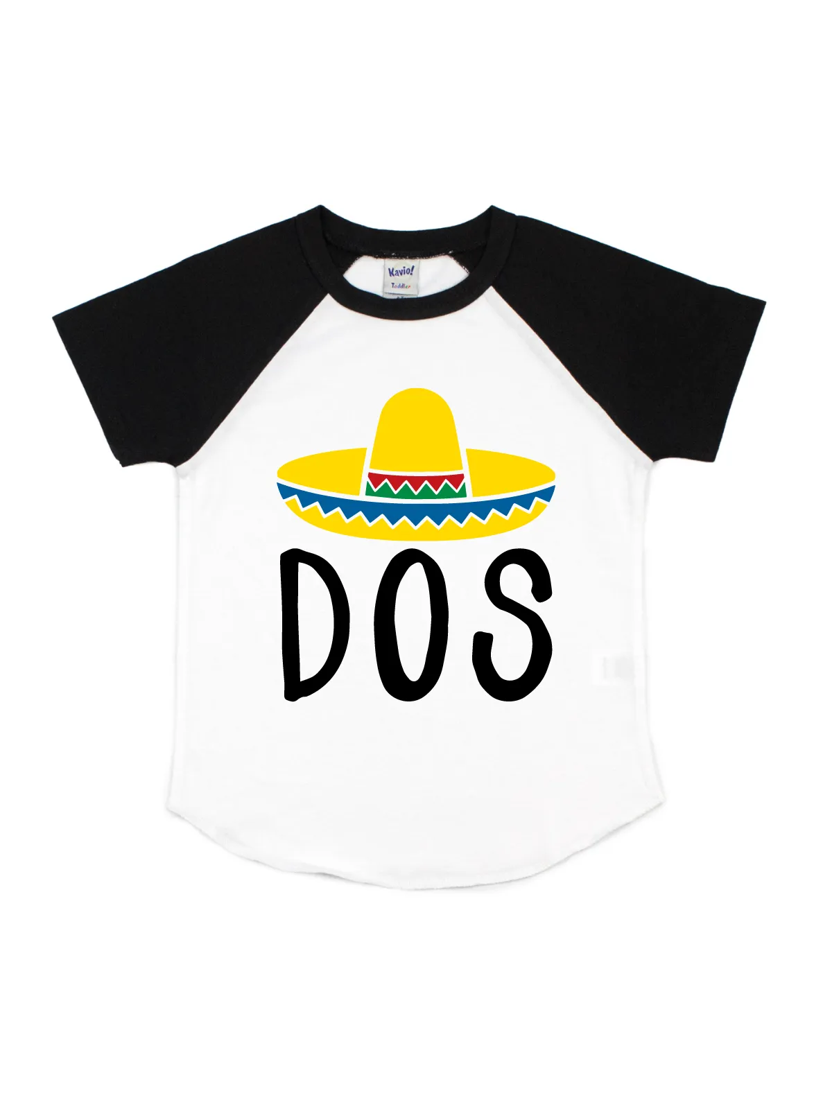 Dos Sombrero Hat Black and White Raglan Shirt