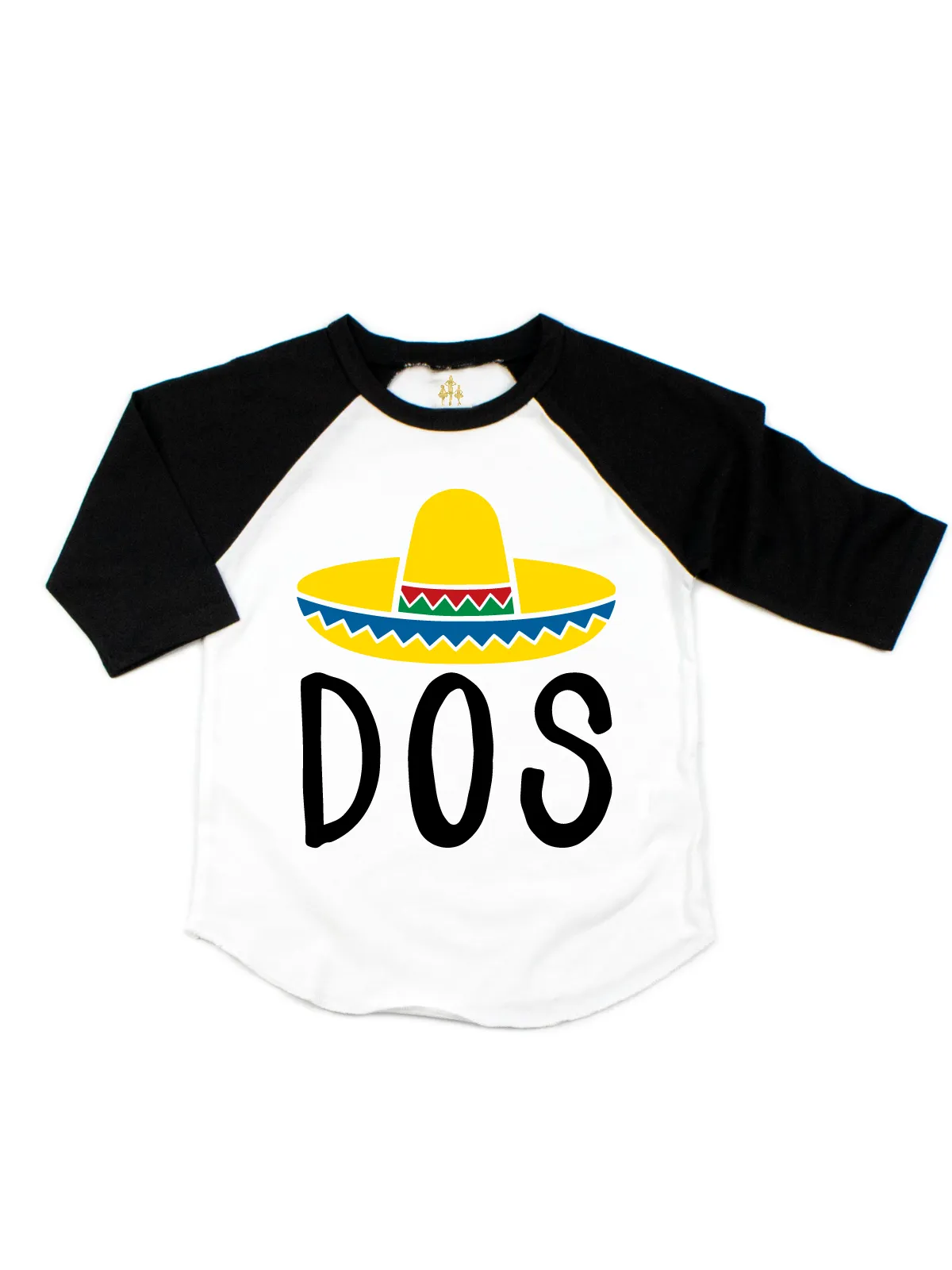 Dos Sombrero Hat Black and White Raglan Shirt