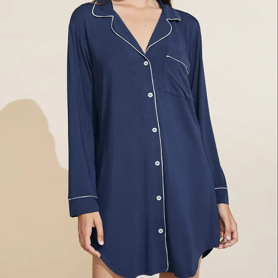 Eberjey Gisele Sleepshirt in Navy/Ivory H1018