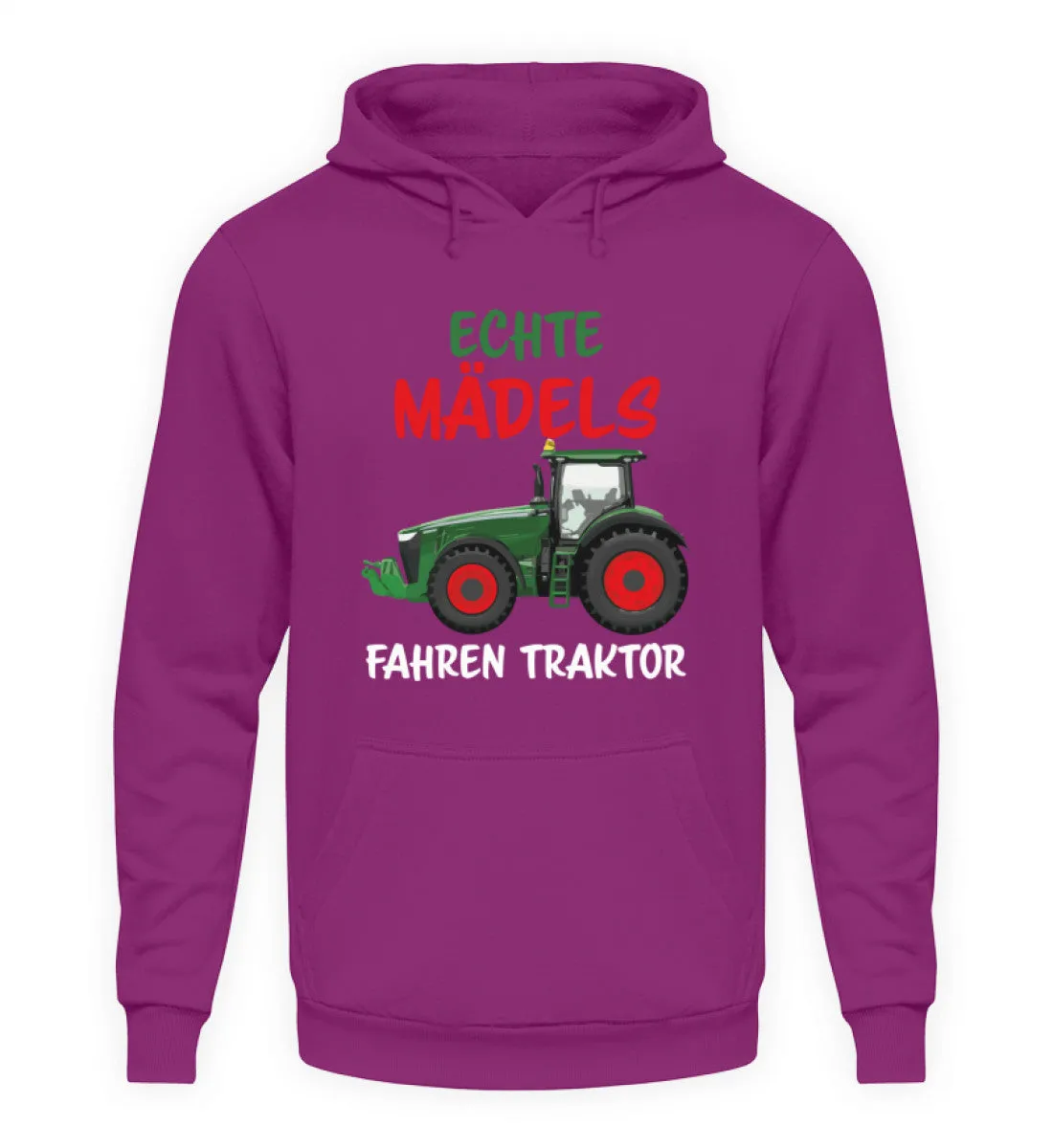 Echte Mädels fahren Traktor  - Unisex Kapuzenpullover Hoodie