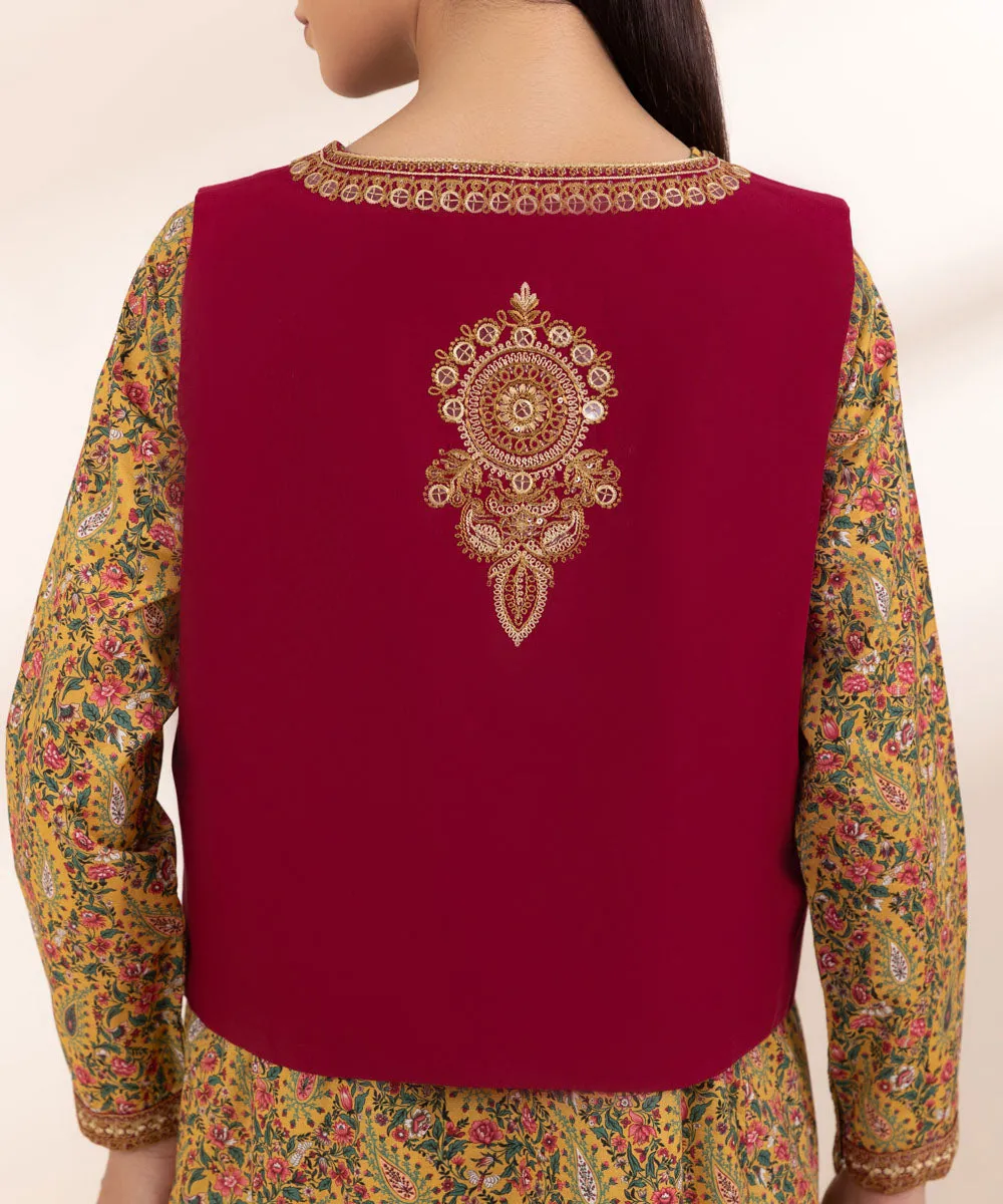 Embroidered Front-open Jacket