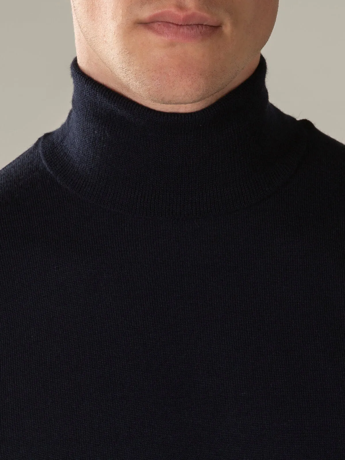 Extrafine Merino Rollneck Navy