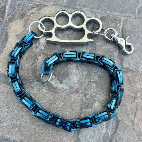 Four Finger Wallet Chain - Black & Blue Daytona CVO - W/ Polished Four Finger Ring - WCK25CVO