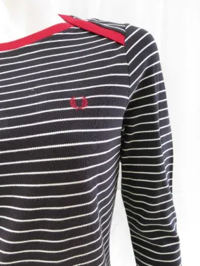 FRED PERRY 3/4 Breton Stripe Top (blk) (W)