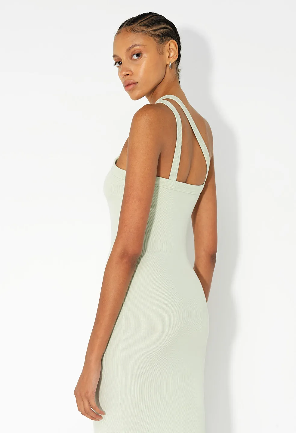 Gemini Rib Asym Dress / Mint