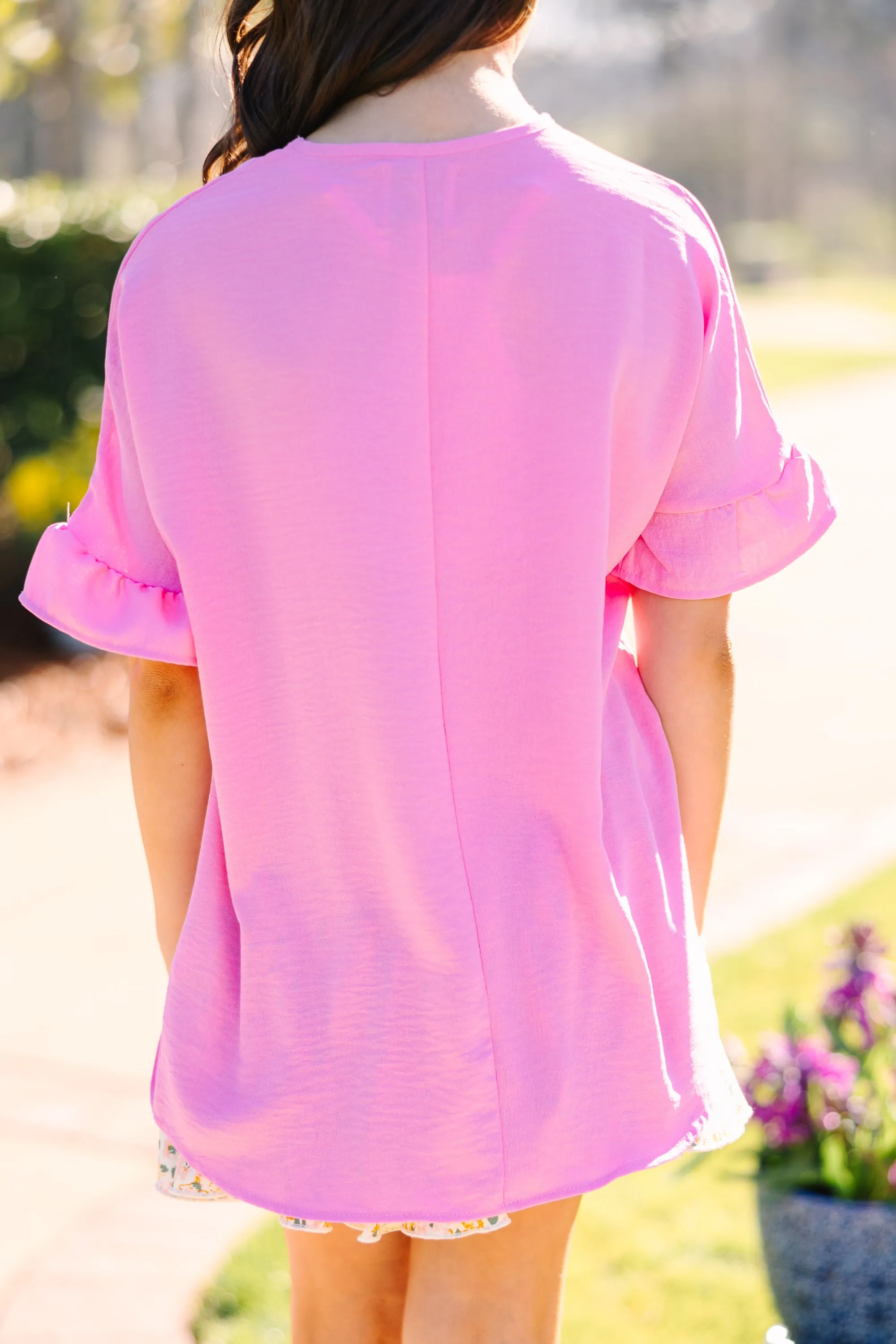 Girls: All I Ask Pink Ruffled Top