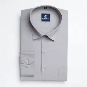 Grey Color Lycra Twill Cotton Shirt For Men