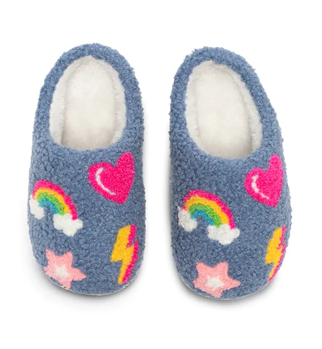 Kids Denim Patch Slippers