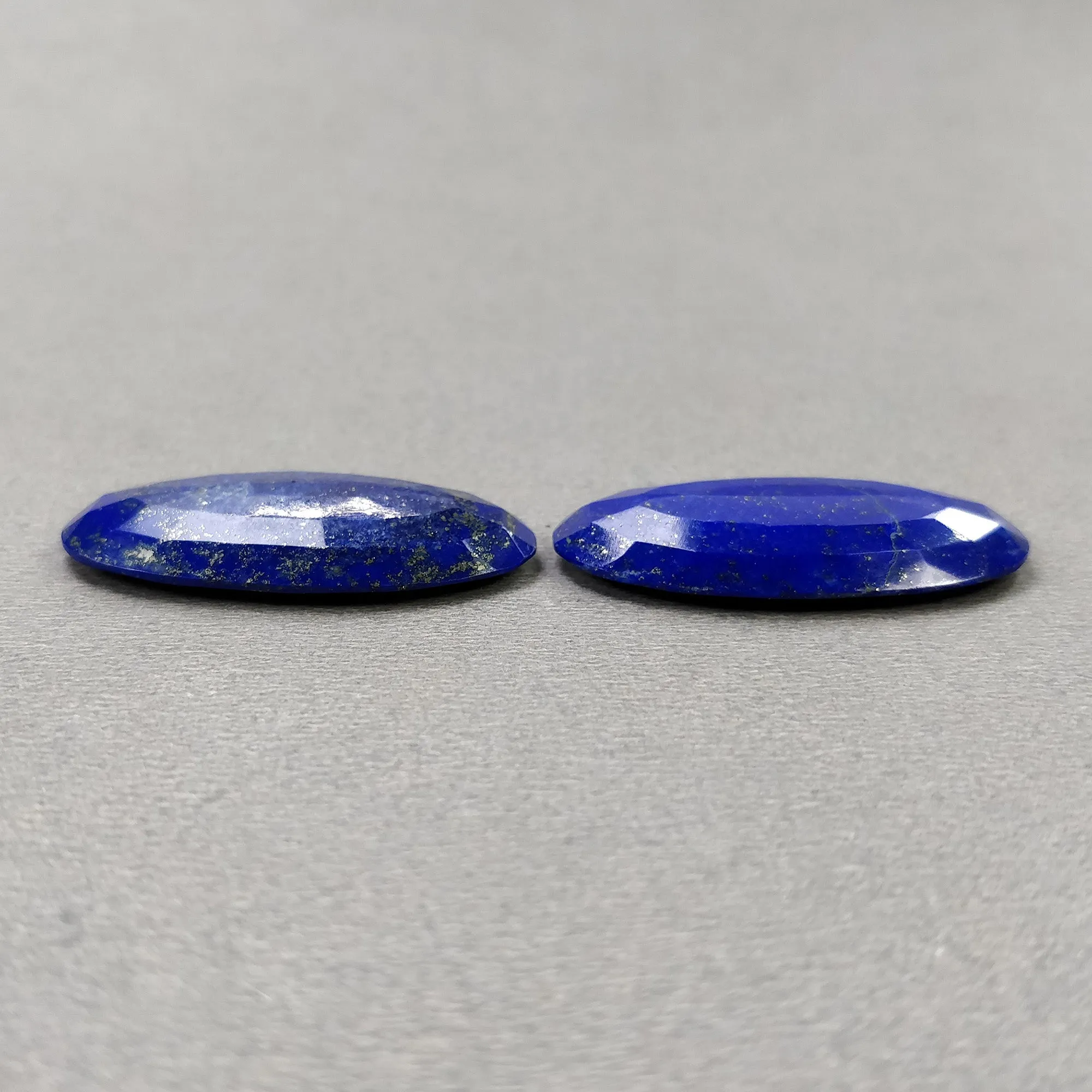 LAPIS LAZULI Gemstone  Normal Cut : 50.00cts Natural Untreated Blue Lapis Oval Shape 34*18mm Pair