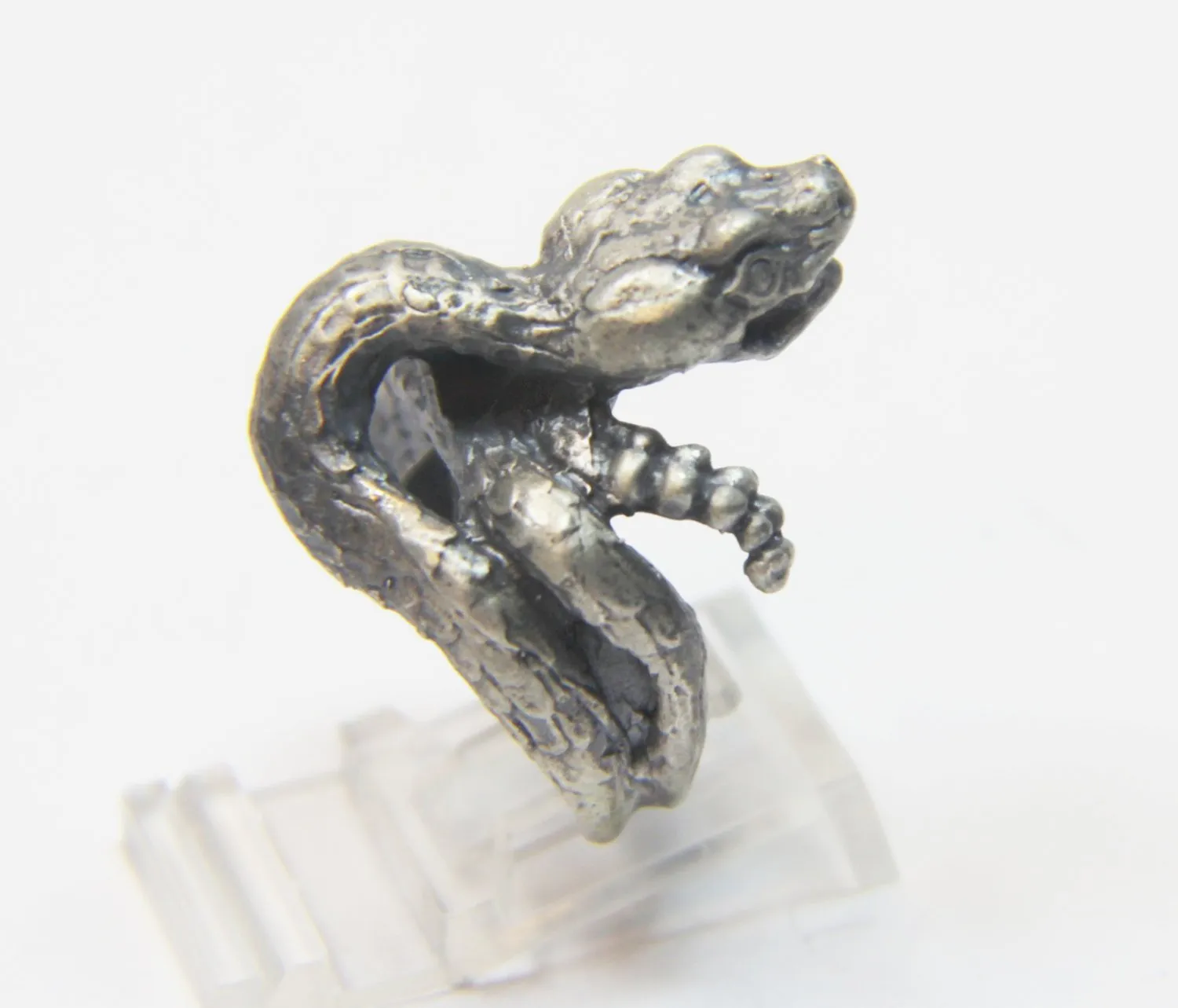 Large Rattlesnake Sculpted Snake Ring -UDINC0079