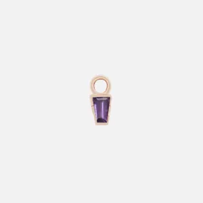 Linda Tapered Baguette Charm - 14K ROSE - Amethyst