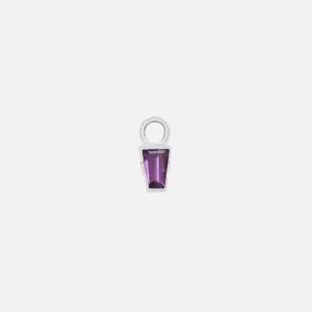 Linda Tapered Baguette Charm - 14K WHITE - Amethyst