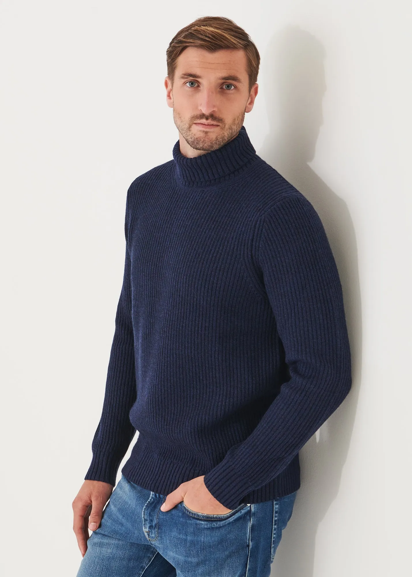 MERINO RIBBED KNIT TURTLENECK