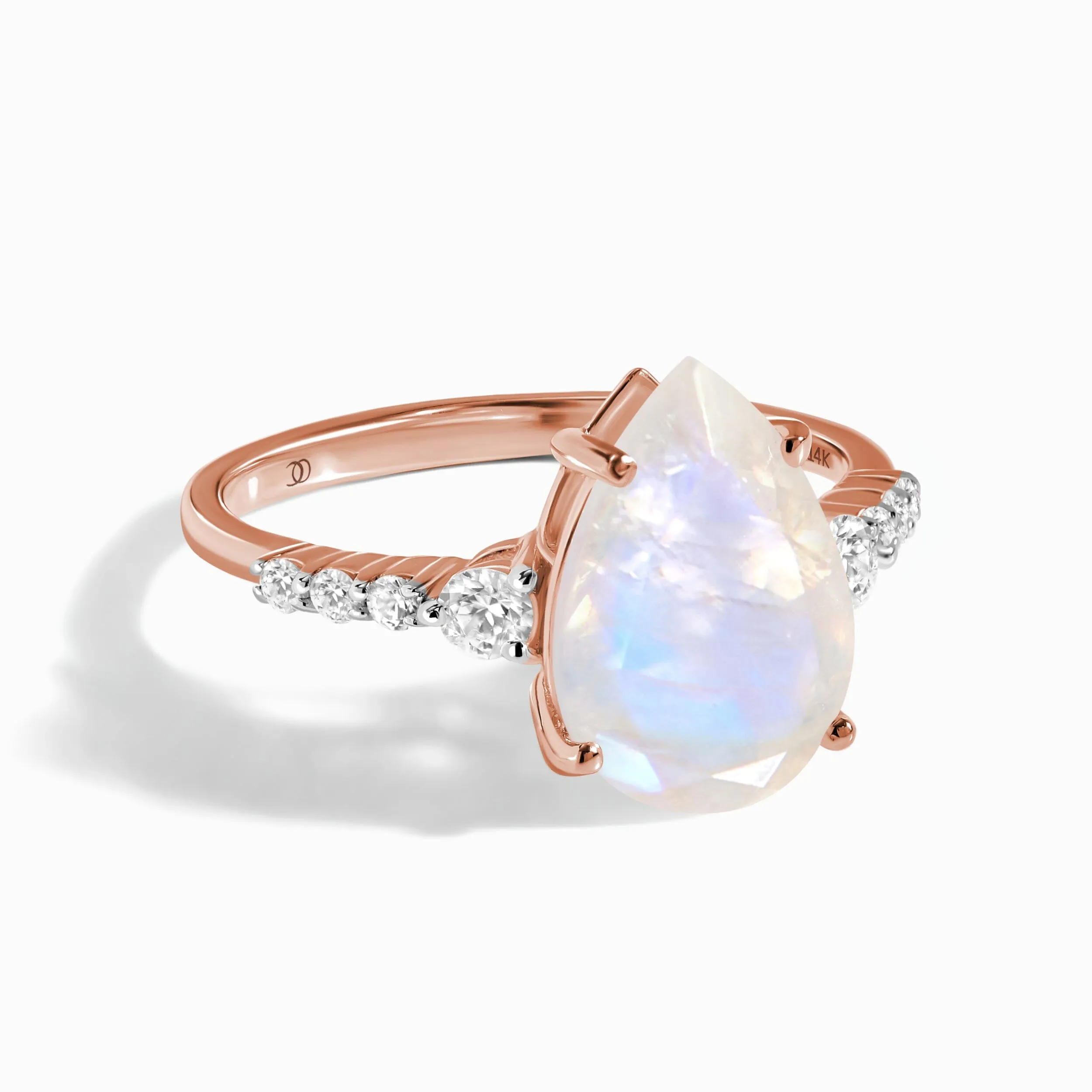 Moonstone Diamond Ring - Queen Of Lustre