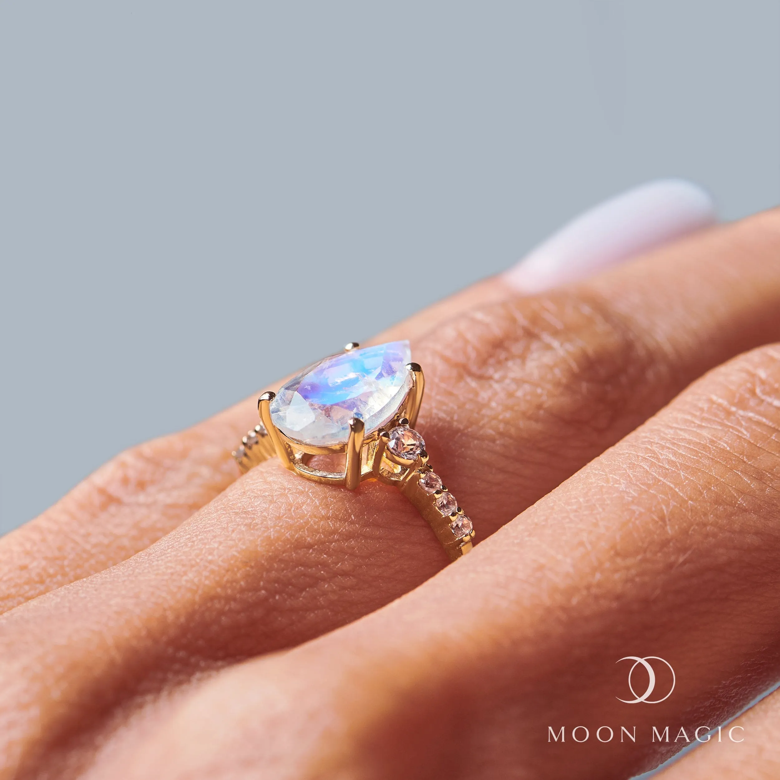 Moonstone Diamond Ring - Queen Of Lustre