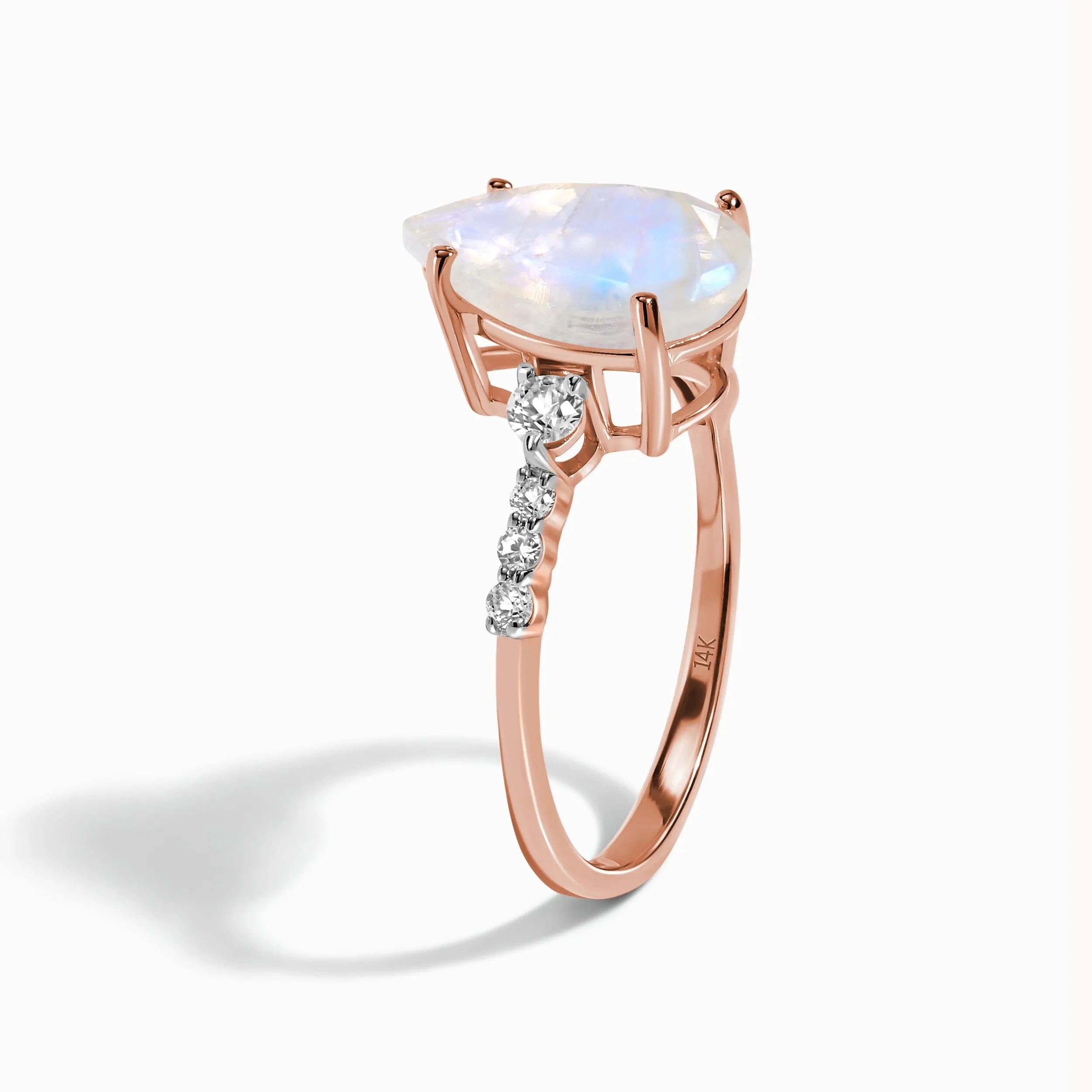 Moonstone Diamond Ring - Queen Of Lustre