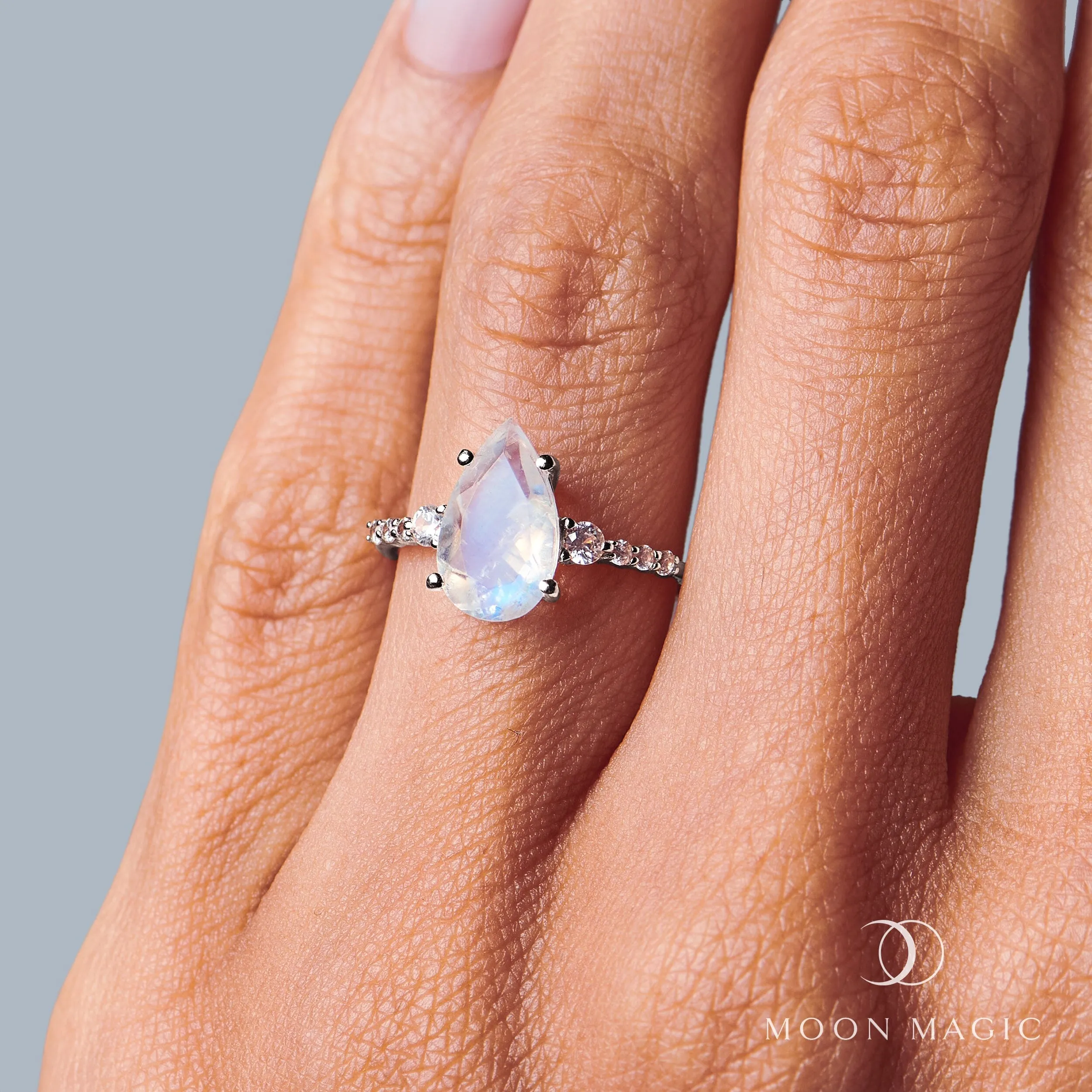 Moonstone Diamond Ring - Queen Of Lustre