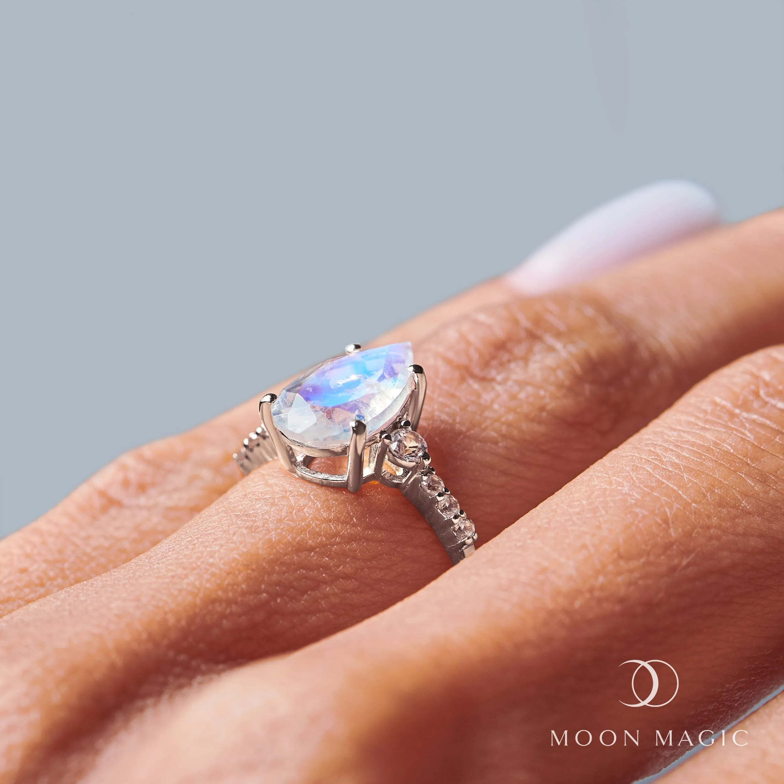 Moonstone Diamond Ring - Queen Of Lustre