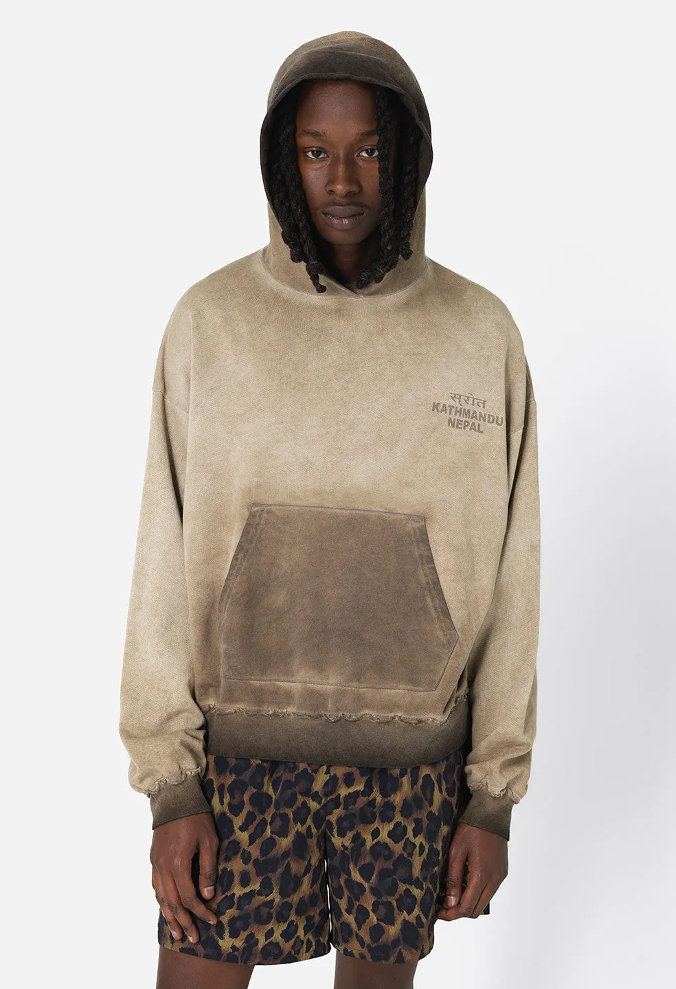 Nepal Tuck Terry Hoodie / Oil Wash Dune