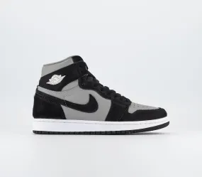 Nike Air Jordan 1 Retro Hi Medium Grey Black White Trainers