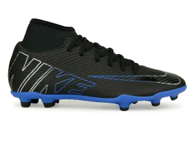 Nike Men's Zoom  Mercurial Superfly 9 Club FG/MG Black/Blue