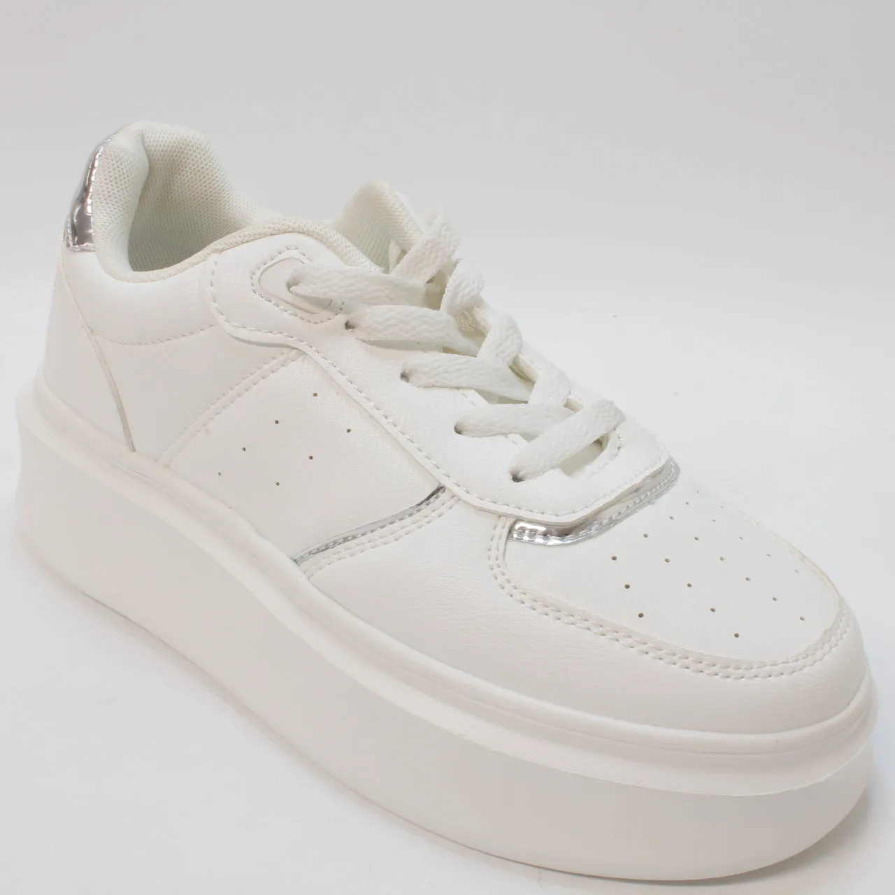 Office Freelance Platform Lace Up Trainers White Uk Size 5