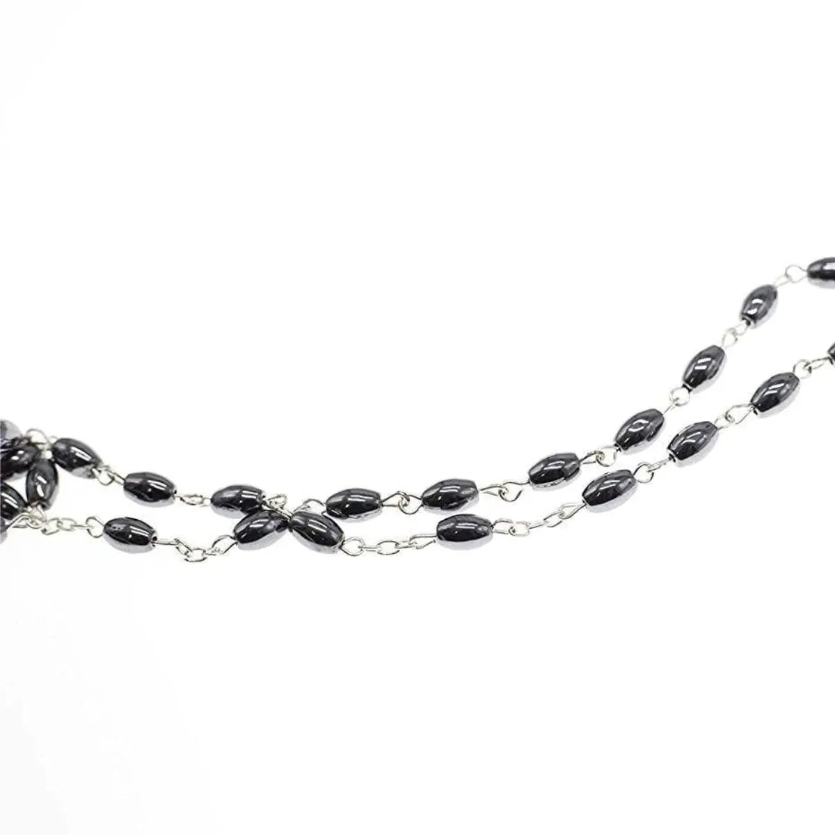 Onyx and Silver Rosary Holyland Rosary 925 Sterling Silver Prayer Beads from Jerusalem